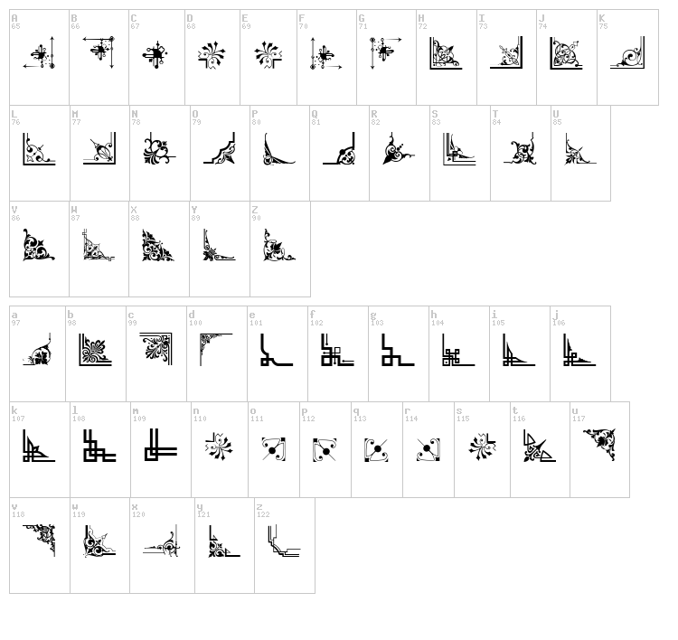 Corn Pop Five font map